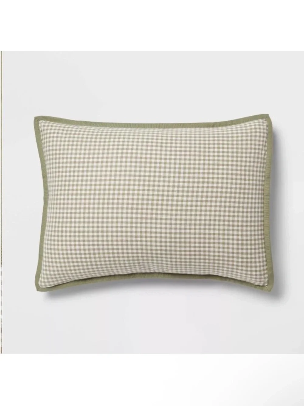 NWT Full/Queen Mini Gingham Comforter and Sham Set Moss Green - Threshold